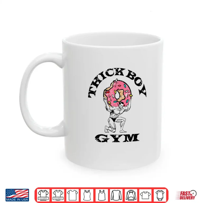Mug Thick Boy Gym Club Distressed Retro Old School Bodybuilding Shirt