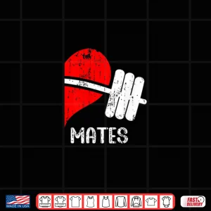 Design Swole Mates Couples Matching Gym Funny Tee Weightlifting Shirt