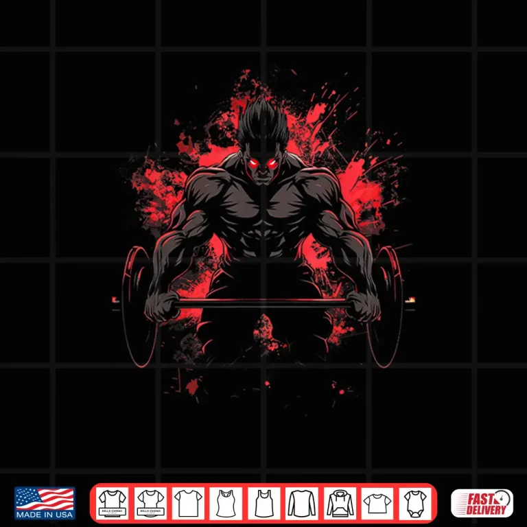 Design Anime Men Character Deadlift Power Gym Fitness Shirt