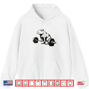 Hoodie Capybara Weightlifting Funny Workout Deadlift Fitness Gym Shirt