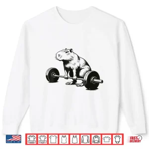 Sweatshirt Capybara Weightlifting Funny Workout Deadlift Fitness Gym Shirt
