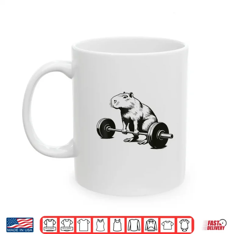 Mug Capybara Weightlifting Funny Workout Deadlift Fitness Gym Shirt