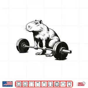 Design Capybara Weightlifting Funny Workout Deadlift Fitness Gym Shirt