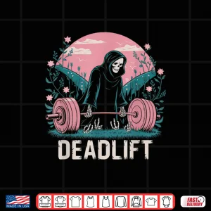 Design Deadlift Skeleton Gift Fitness Goth Tarot Card Gym Workout Shirt