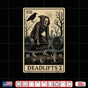 Design Fitness Weightlifting Workout Gym Tarot Card Deadlifts Shirt