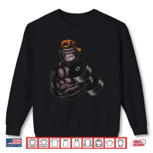 Sweatshirt Gorilla dumbbell Fitness Workout Gym for lover Bodybuilding Shirt