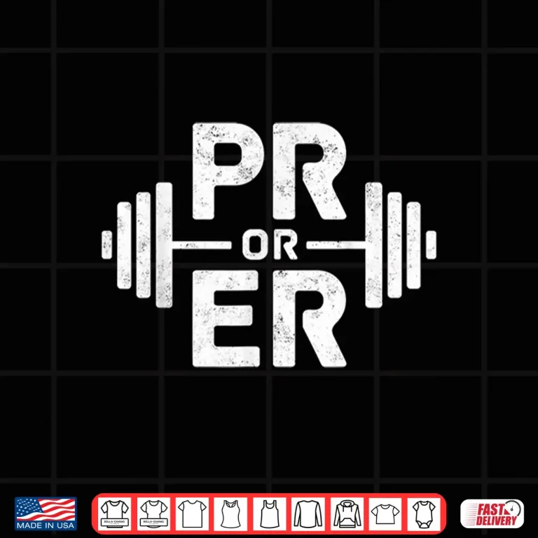 Design PR or ER Weightlifting Funny Gym tee Workout Humor Shirt