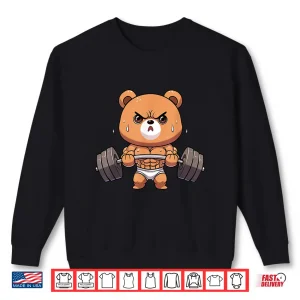 Sweatshirt Bear Bodybuilder Bodybuilding Muscle Gym Weightlifting Bear Shirt