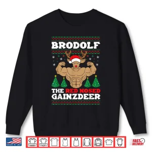 Sweatshirt Brodolf Funny Christmas Buff Reindeer Gym Bodybuilding Xmas Shirt