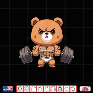 Design Bear Bodybuilder Bodybuilding Muscle Gym Weightlifting Bear Shirt