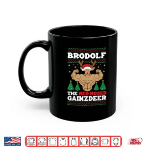 Mug Brodolf Funny Christmas Buff Reindeer Gym Bodybuilding Xmas Shirt