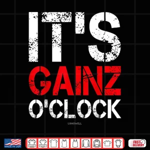 Design Funny Bodybuilding TShirts Its Gains OClock Gainz Shirt