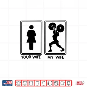 Design Funny Your Wife My Cool Husband Gift Bodybuilding Workout Shirt