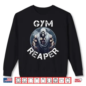 Sweatshirt Gym Reaper Fitness Halloween Skeleton Workout Bodybuilding Shirt