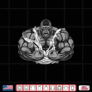 Design Muscle gorilla Fitness Workout Gym for lover Bodybuilding Shirt