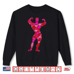 Sweatshirt Bodybuilding Pink Red Heart Valentines Day Bodybuilder Shirt