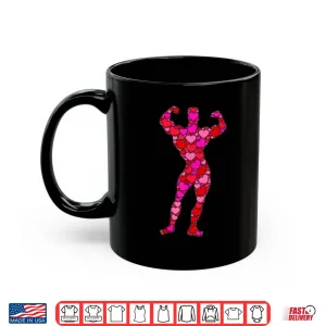 Mug Bodybuilding Pink Red Heart Valentines Day Bodybuilder Shirt