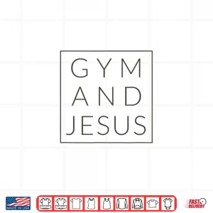Design Gym And Jesus Christian Workout Modern Fitness Graphic Shirt