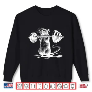 Sweatshirt Gym Rat Fitness Bodybuilding Workout Weight Lifting Retro Shirt
