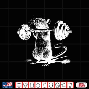 Design Gym Rat Fitness Bodybuilding Workout Weight Lifting Retro Shirt