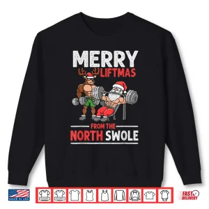 Sweatshirt Merry Liftmas Muscle Santa Weightlifting Christmas Graphic Shirt