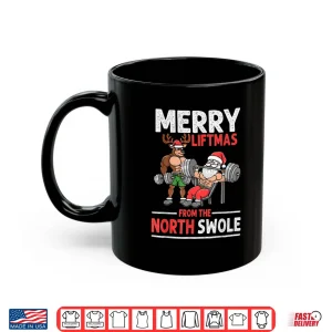 Mug Merry Liftmas Muscle Santa Weightlifting Christmas Graphic Shirt