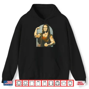 Hoodie Mona Lisa Muscle La Gioconda Bodybuilding Gym Artistic Shirt