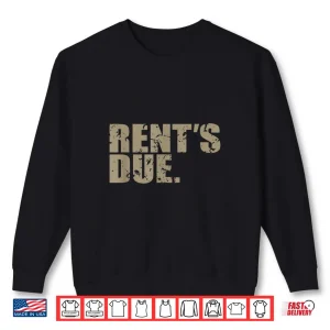 Sweatshirt Rents Due Work Hard Bodybuilder Weightlifting Distressed Shirt