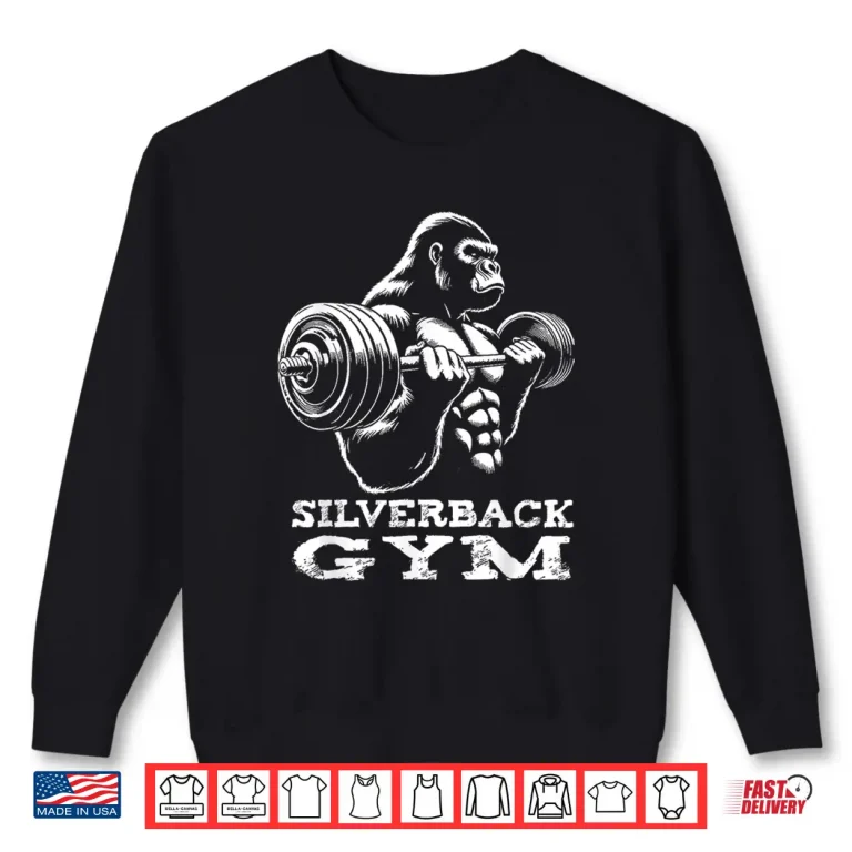 Sweatshirt Silverback Gym Gorilla Weightlifting Workout Fitness Shirt