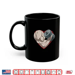 Mug Valentines Day Bodybuilding Gym Muscles Dumbbell Heart Shirt
