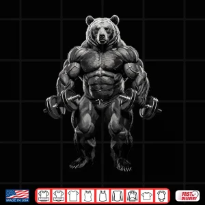 Design Workout Bear Weightlifter Gym Lifting Motivation Humor Funny Shirt