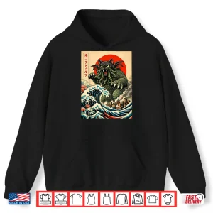 Hoodie Cthulu Catzilla Tokyo Monster Cat Japanese Art Design Shirt
