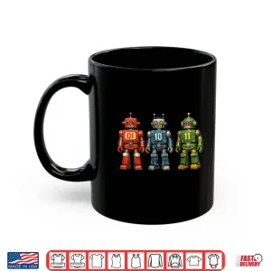 Mug Binary Code Robot Retro 01 10 11 Programming Humor Vintage Shirt