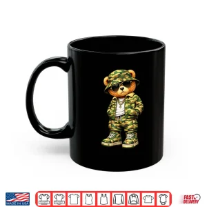 Mug Camo Hip Hop Teddy Bear Camouflage Gangsta Cool Streetwear Shirt