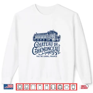 Sweatshirt Chateau de Chenonceau Val de Loire France Navy Print Shirt