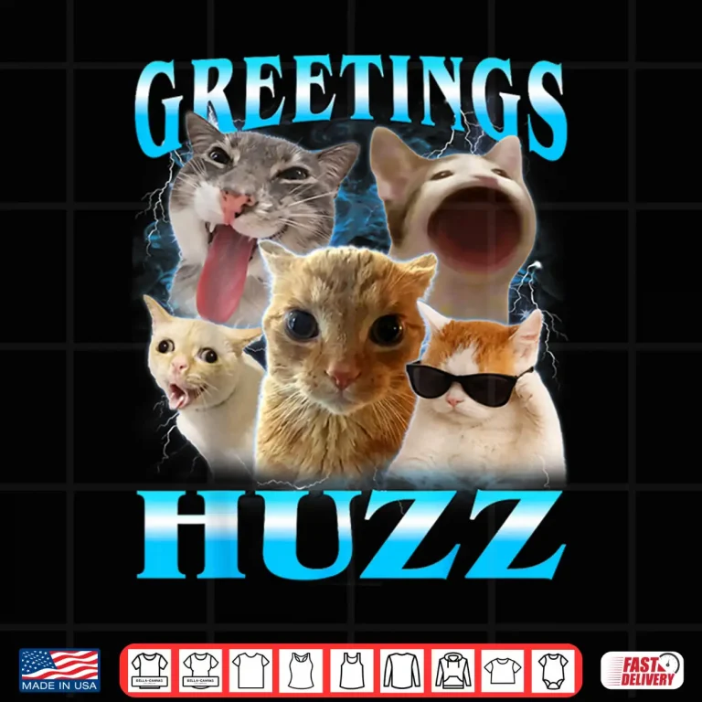 Design Cat Meme Greetings Huzz Funny Silly Cats Lover Women Mom Shirt