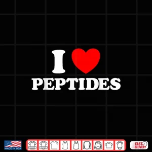 Design Peptide Heart Funny Cute Skincare Amino Acid Supplement Fan Shirt