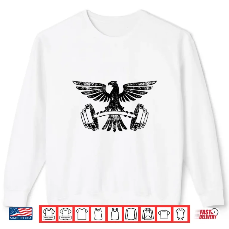 Sweatshirt Bodybuilding Weightlifting Workout Home Gym Eagle Vintage Shirt