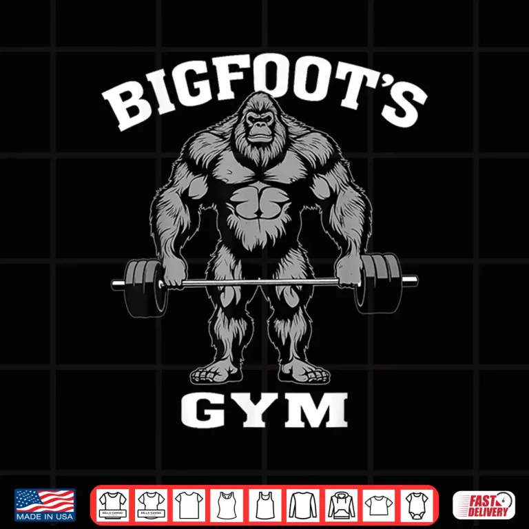 Design Bigfoot Gym Sasquatch Bodybuilding Weightlifting Humor Funny Shirt