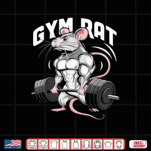 Design Gym Rat Bodybuilding Fitness Workout Gym Weightlifter Humor Funny Shirt