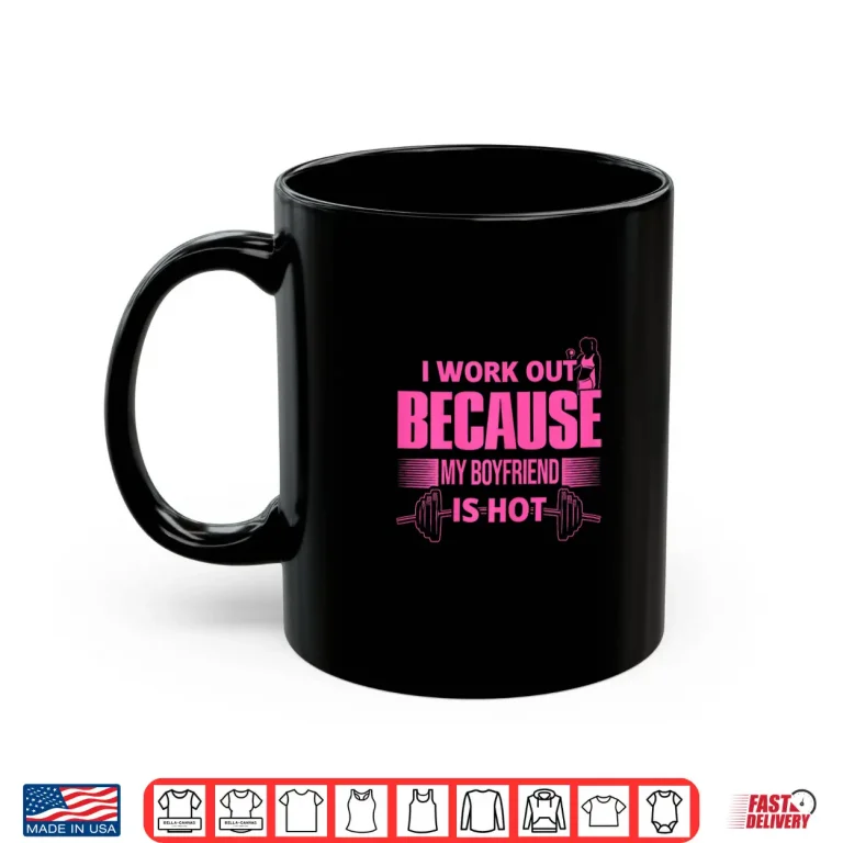 Mug I Workout Because My Partner Is Hot Fitness Graphic Shirt