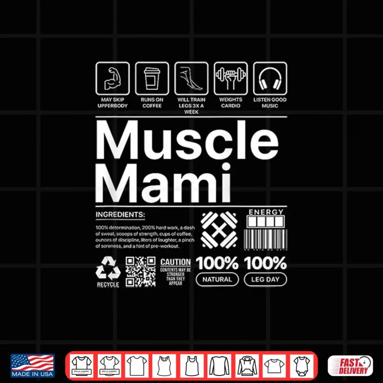 Design Muscle Mami Workout Mother Fitness Bodybuilding Humor Funny Shirt