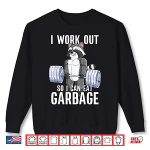 Sweatshirt Raccoon Deadlift Bodybuilding Animal Gym Fitness Humor Funny Shirt