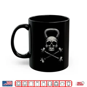 Mug Skull Barbell And Kettlebell Weightlifting Gym Powerlifter Shirt