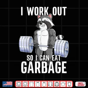 Design Raccoon Deadlift Bodybuilding Animal Gym Fitness Humor Funny Shirt