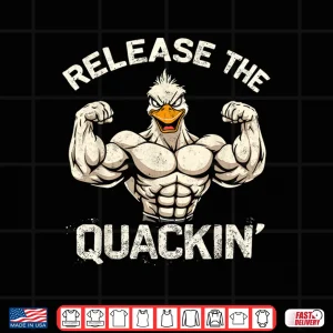 Design Release The Quackin Muckle Duck Bodybuilder Gym Humor Funny Shirt