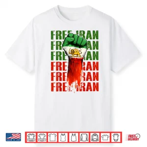 Free Iran Symbol Flag Heartbeat Freedom Love Shirt