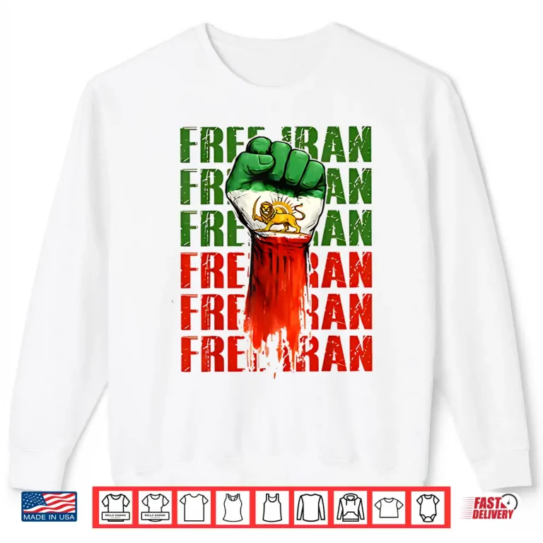 Sweatshirt Free Iran Symbol Flag Heartbeat Freedom Love Shirt