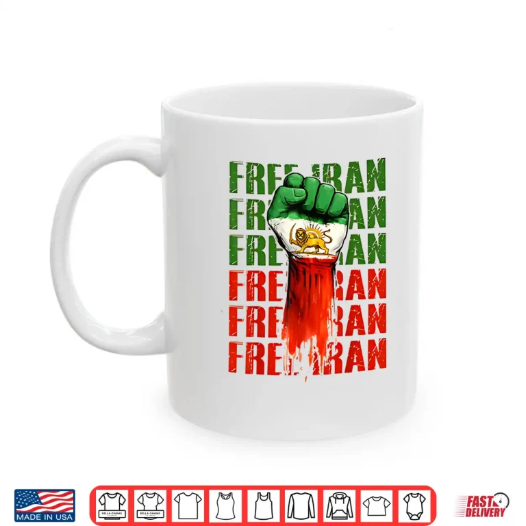 Mug Free Iran Symbol Flag Heartbeat Freedom Love Shirt