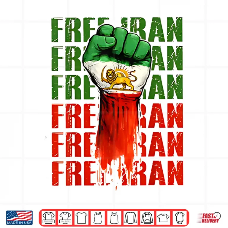 Design Free Iran Symbol Flag Heartbeat Freedom Love Shirt